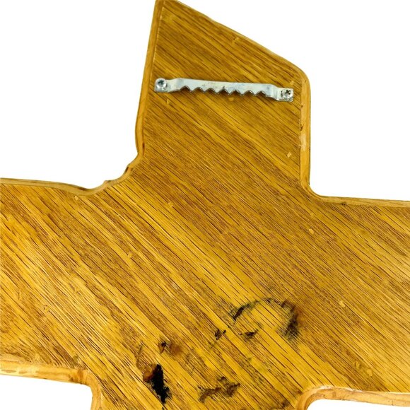 Handmade Wood Inlayed Cross Crucifix Large Mission Wall Hanging u - Picture 3 of 4